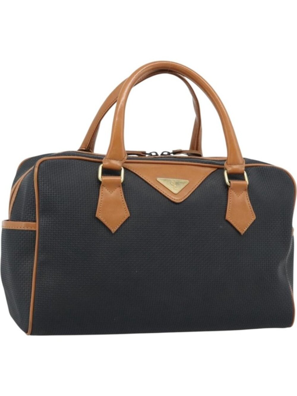 SAINT LAURENT Boston Bag PVC Black Gold